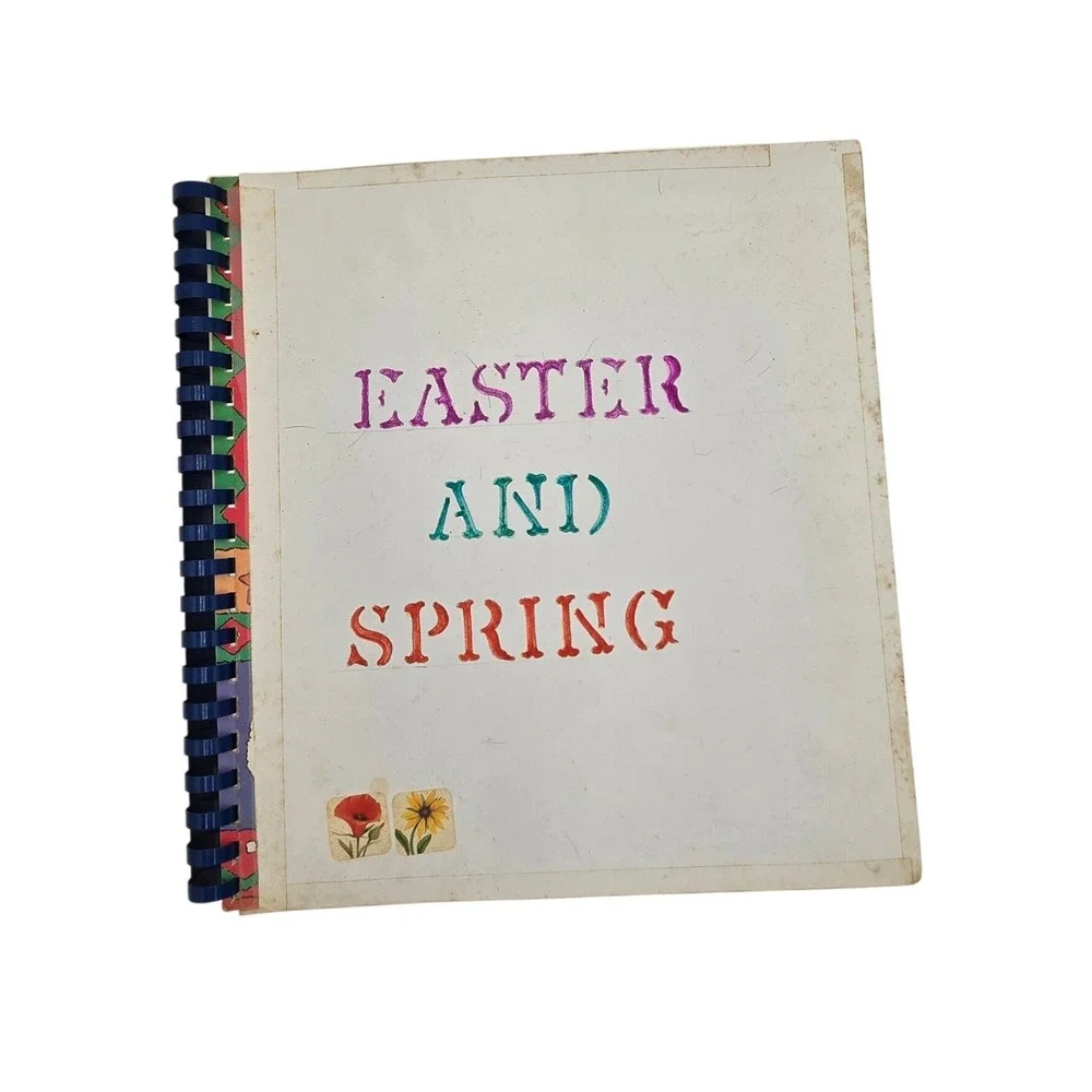 Easter and‎ Spring Vinyl Clings Storage Book Retro Bunny Chick Window Decal